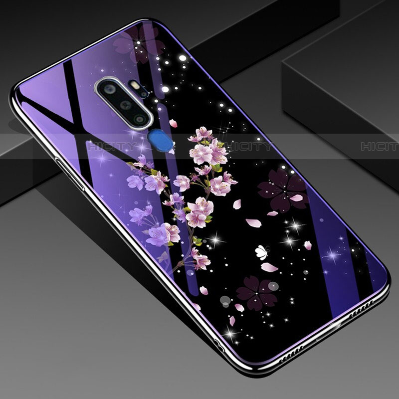 Funda Bumper Silicona Gel Espejo Flores Carcasa para Oppo A11