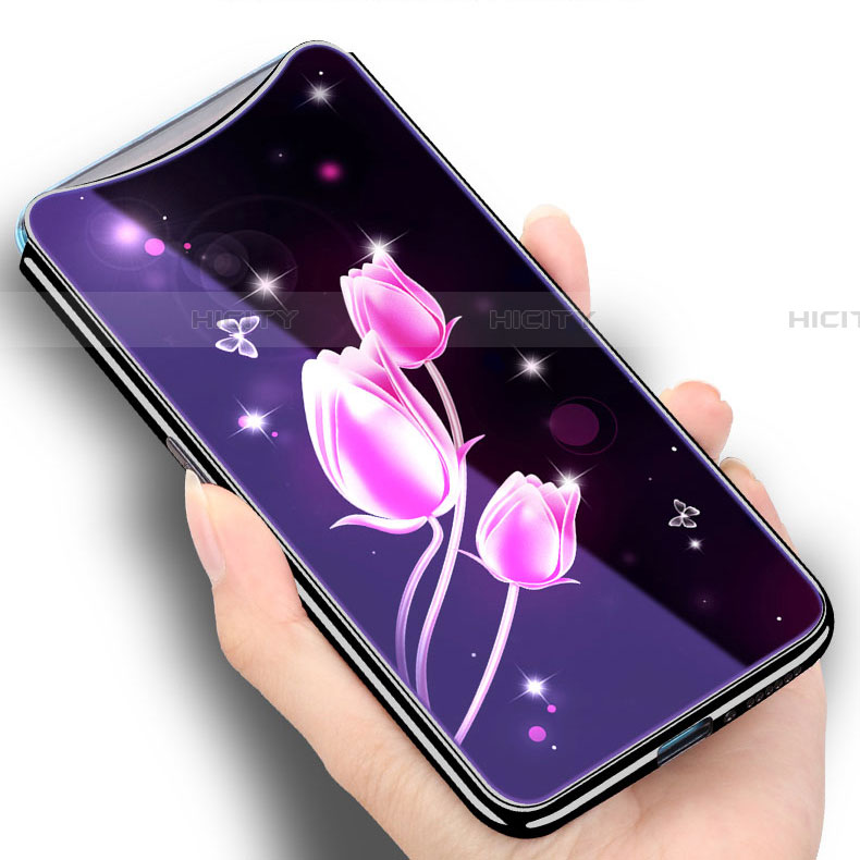 Funda Bumper Silicona Gel Espejo Flores Carcasa para Oppo Find X