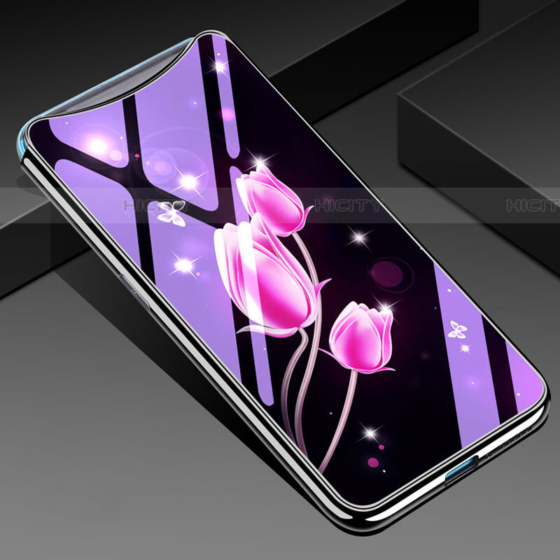 Funda Bumper Silicona Gel Espejo Flores Carcasa para Oppo Find X Rosa