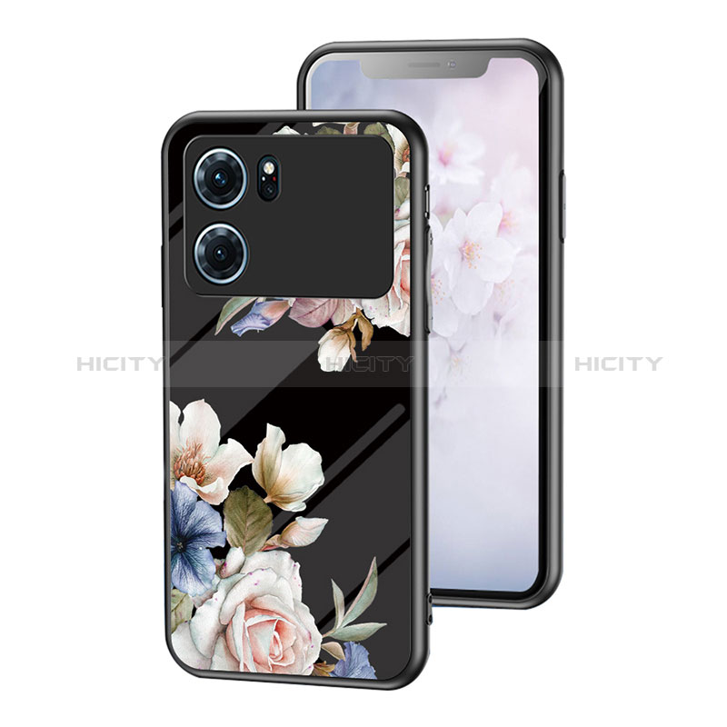 Funda Bumper Silicona Gel Espejo Flores Carcasa para Oppo K10 5G