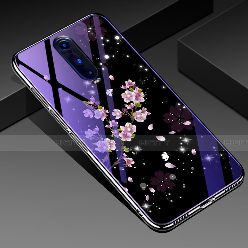 Funda Bumper Silicona Gel Espejo Flores Carcasa para Oppo R17 Pro