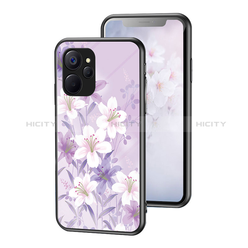 Funda Bumper Silicona Gel Espejo Flores Carcasa para Realme 10 5G