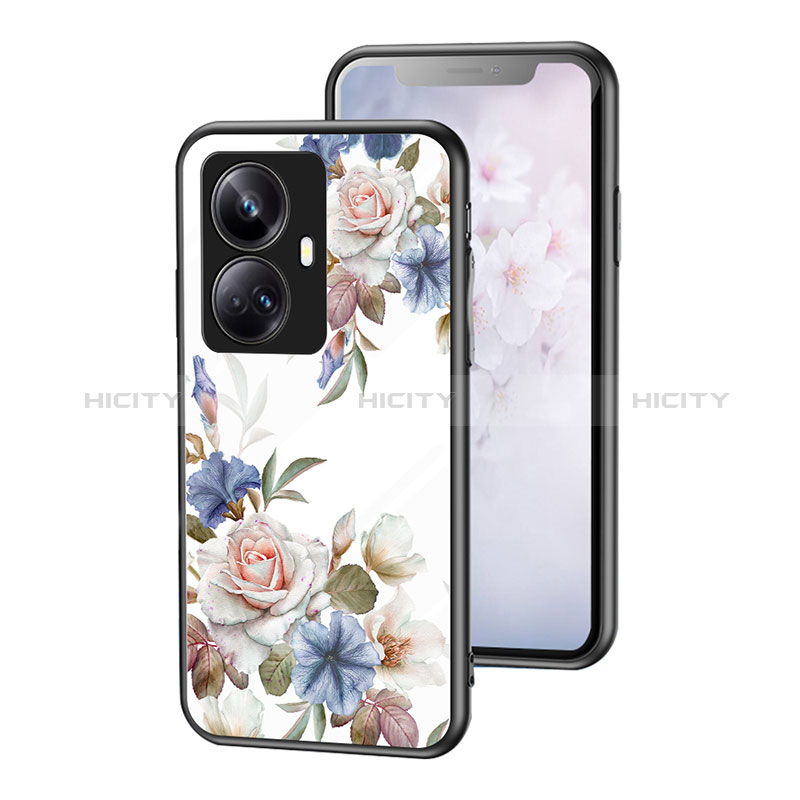 Funda Bumper Silicona Gel Espejo Flores Carcasa para Realme 10 Pro+ Plus 5G