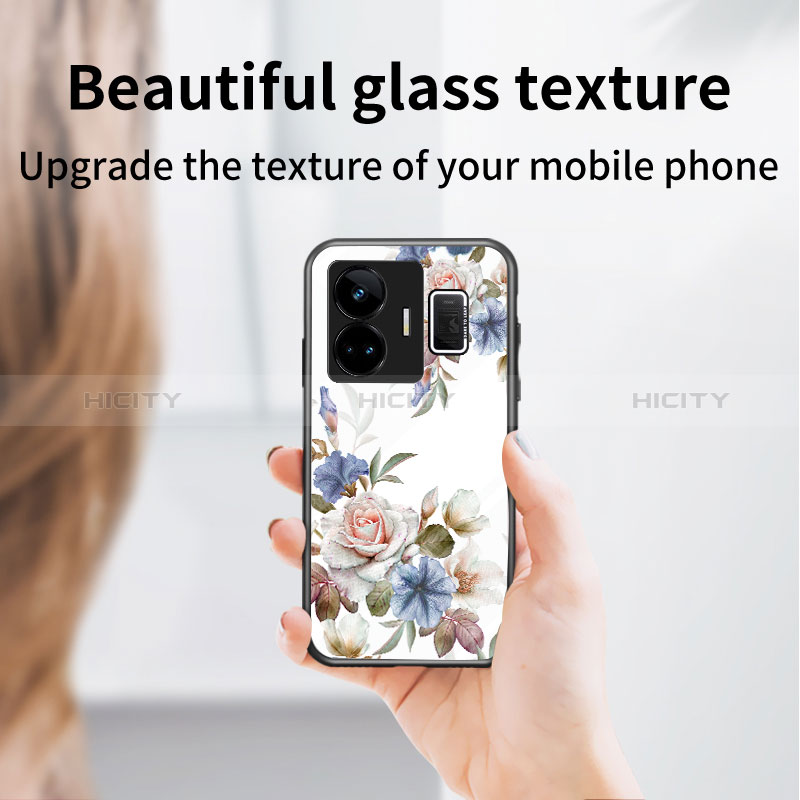 Funda Bumper Silicona Gel Espejo Flores Carcasa para Realme GT Neo5 240W 5G