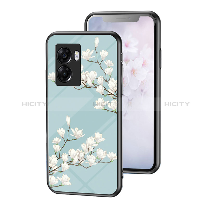 Funda Bumper Silicona Gel Espejo Flores Carcasa para Realme Q5i 5G