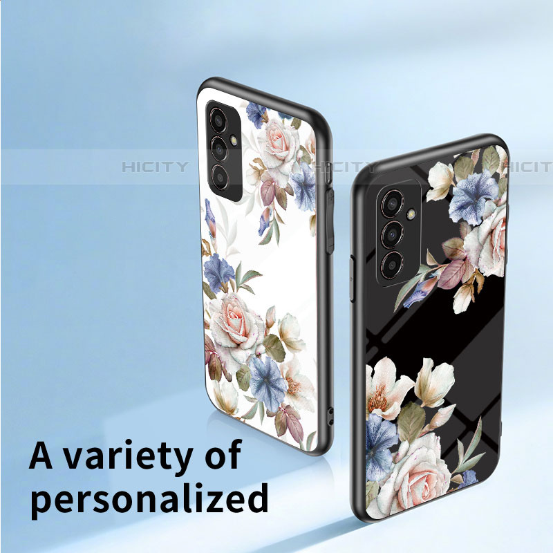 Funda Bumper Silicona Gel Espejo Flores Carcasa para Samsung Galaxy M13 4G