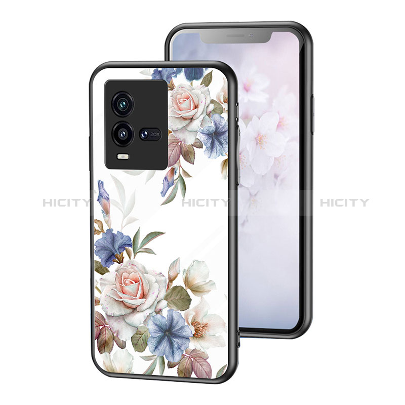 Funda Bumper Silicona Gel Espejo Flores Carcasa para Vivo iQOO 10 5G