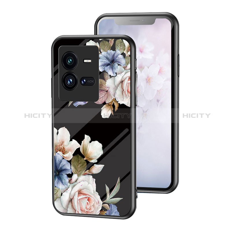 Funda Bumper Silicona Gel Espejo Flores Carcasa para Vivo iQOO 10 Pro 5G