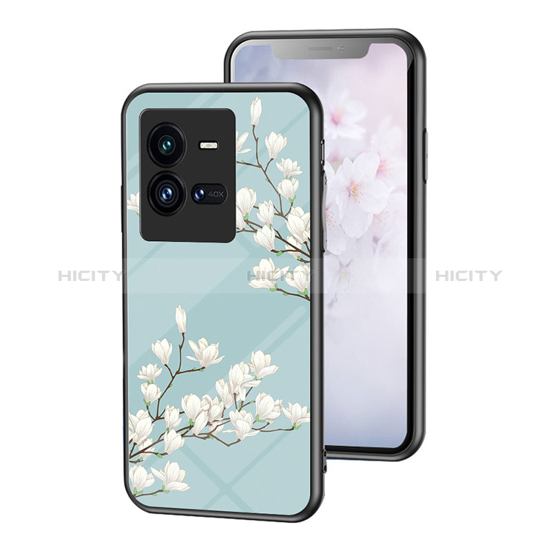 Funda Bumper Silicona Gel Espejo Flores Carcasa para Vivo iQOO 10 Pro 5G