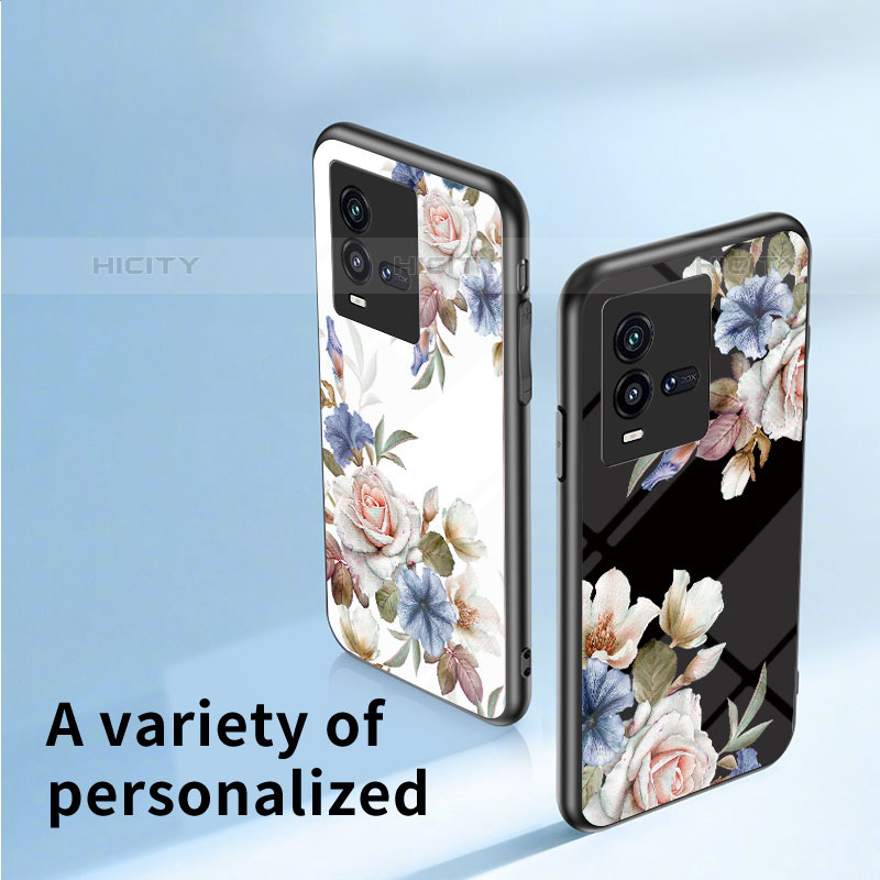 Funda Bumper Silicona Gel Espejo Flores Carcasa para Vivo iQOO 9T 5G