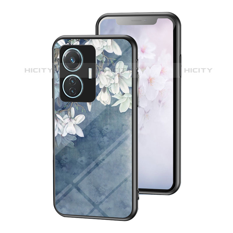 Funda Bumper Silicona Gel Espejo Flores Carcasa para Vivo T1 4G