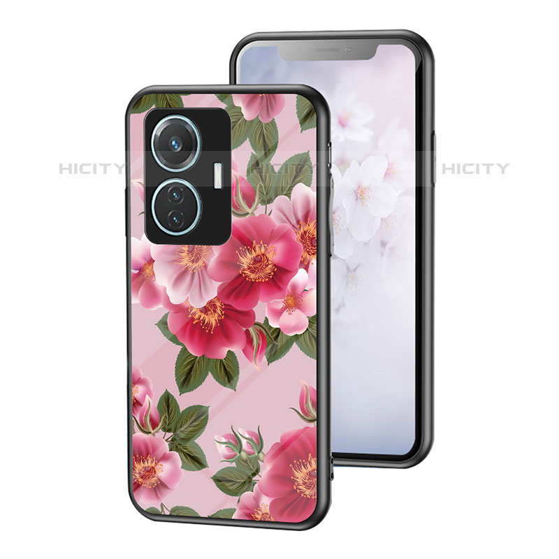 Funda Bumper Silicona Gel Espejo Flores Carcasa para Vivo T1 4G