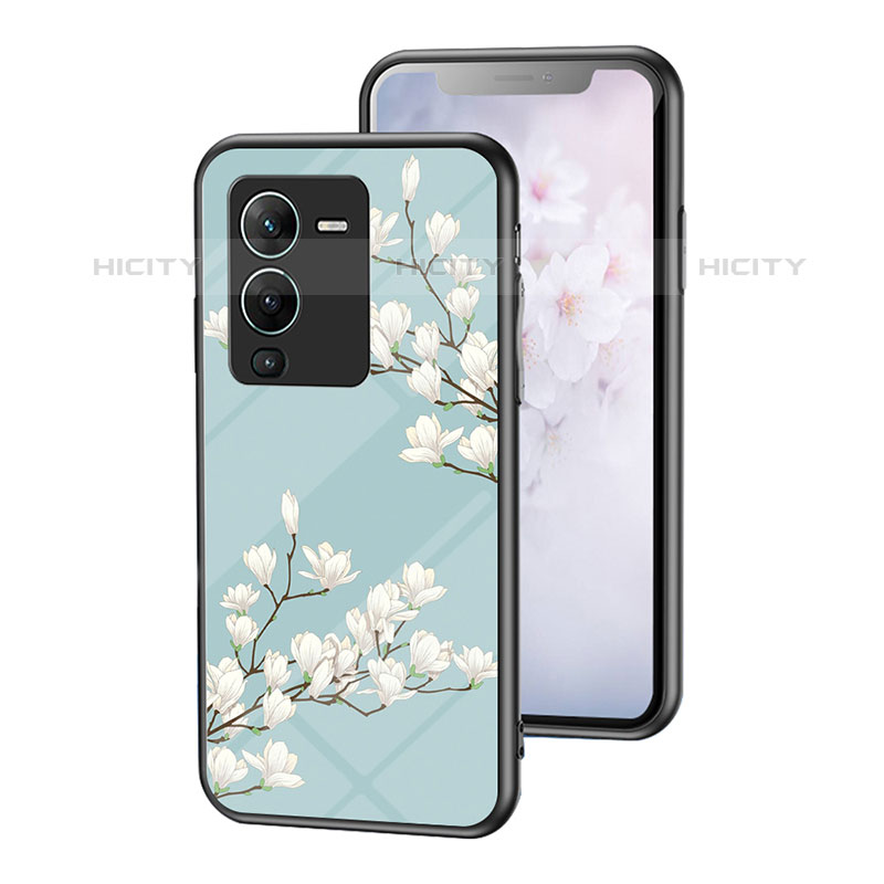 Funda Bumper Silicona Gel Espejo Flores Carcasa para Vivo V25 Pro 5G