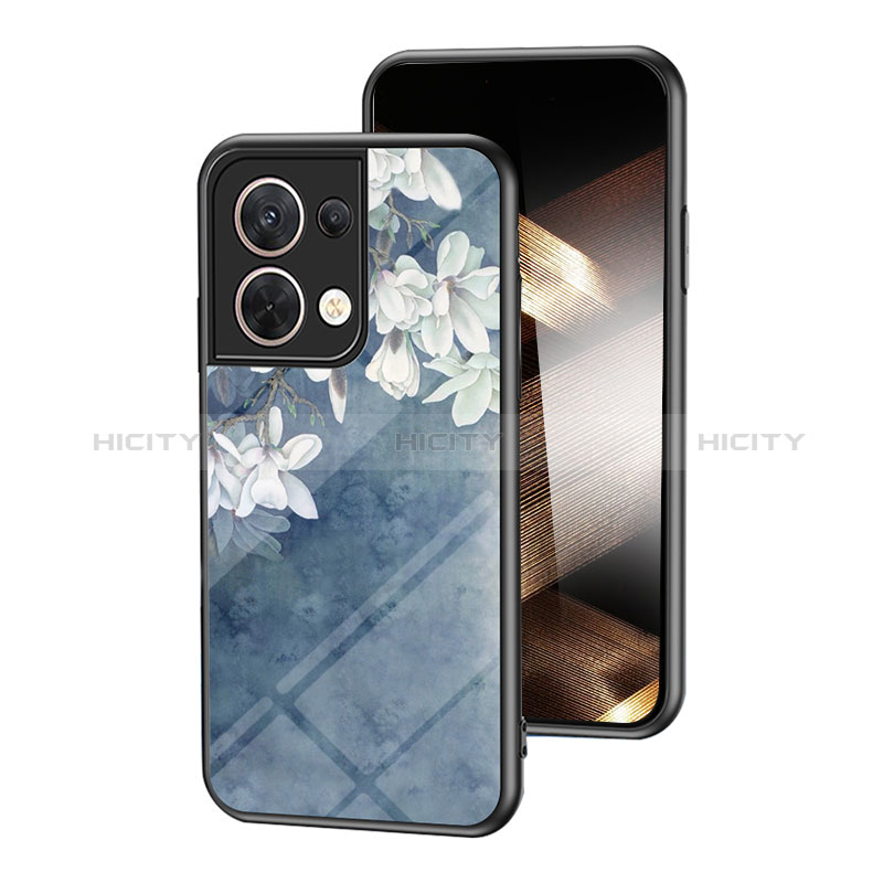 Funda Bumper Silicona Gel Espejo Flores Carcasa para Xiaomi Redmi Note 13 5G