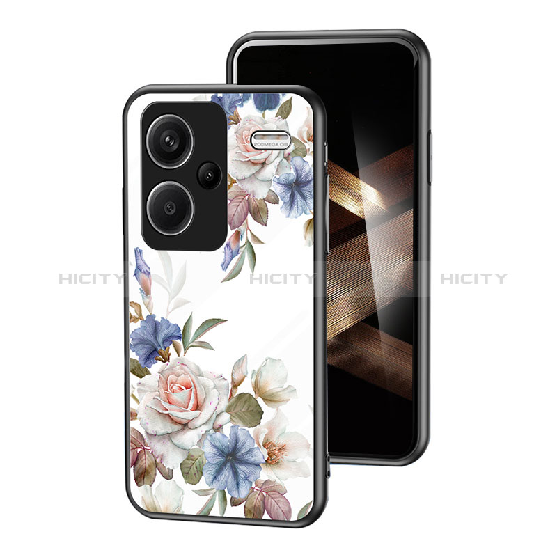 Funda Bumper Silicona Gel Espejo Flores Carcasa para Xiaomi Redmi Note 13 Pro+ Plus 5G