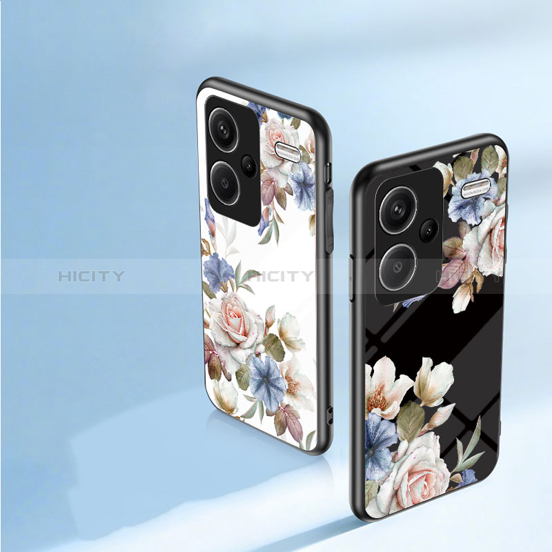 Funda Bumper Silicona Gel Espejo Flores Carcasa para Xiaomi Redmi Note 13 Pro+ Plus 5G