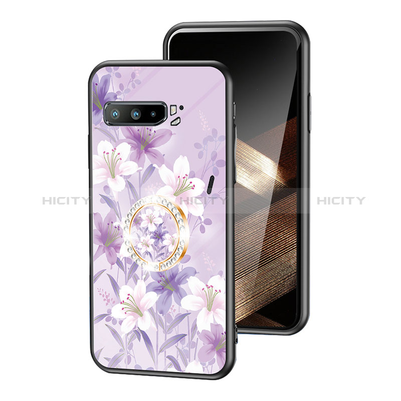 Funda Bumper Silicona Gel Espejo Flores Carcasa S01 para Asus ROG Phone 3