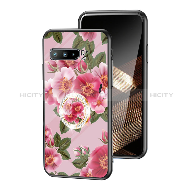 Funda Bumper Silicona Gel Espejo Flores Carcasa S01 para Asus ROG Phone 3