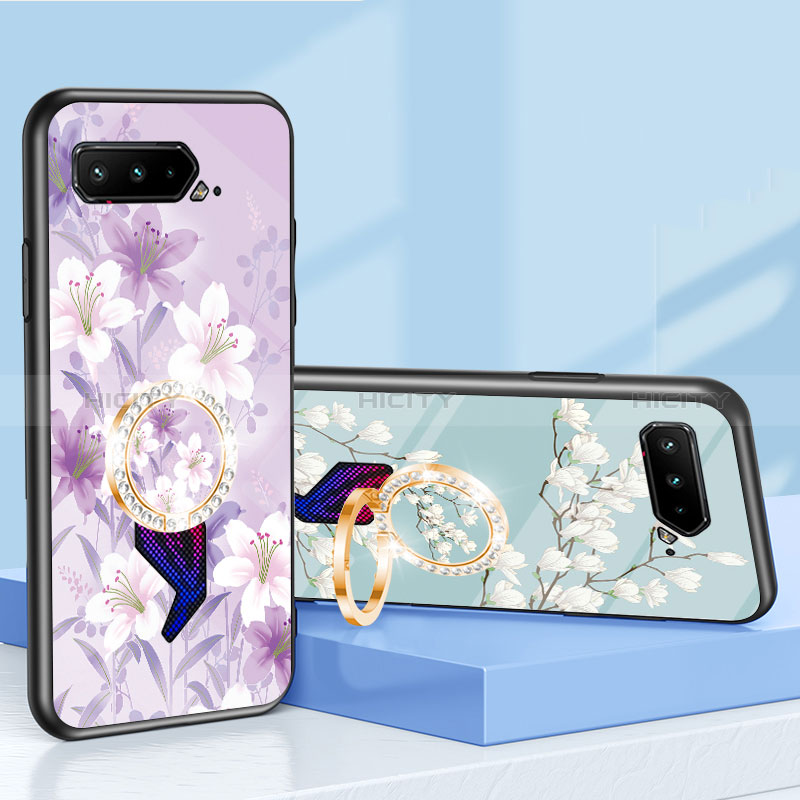 Funda Bumper Silicona Gel Espejo Flores Carcasa S01 para Asus ROG Phone 5 Ultimate