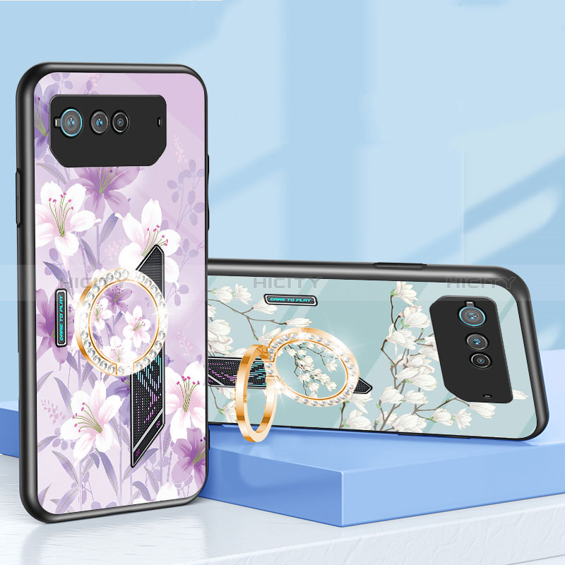 Funda Bumper Silicona Gel Espejo Flores Carcasa S01 para Asus ROG Phone 6 Pro