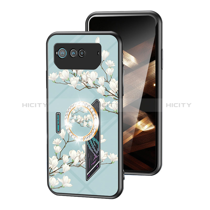 Funda Bumper Silicona Gel Espejo Flores Carcasa S01 para Asus ROG Phone 6 Pro