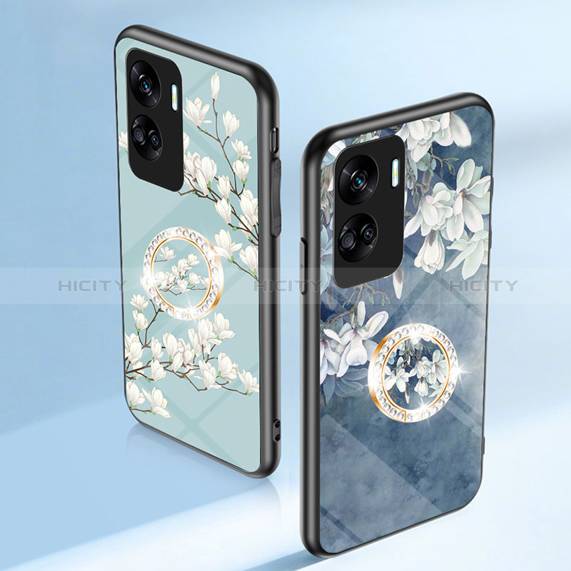 Funda Bumper Silicona Gel Espejo Flores Carcasa S01 para Huawei Honor 90 Lite 5G