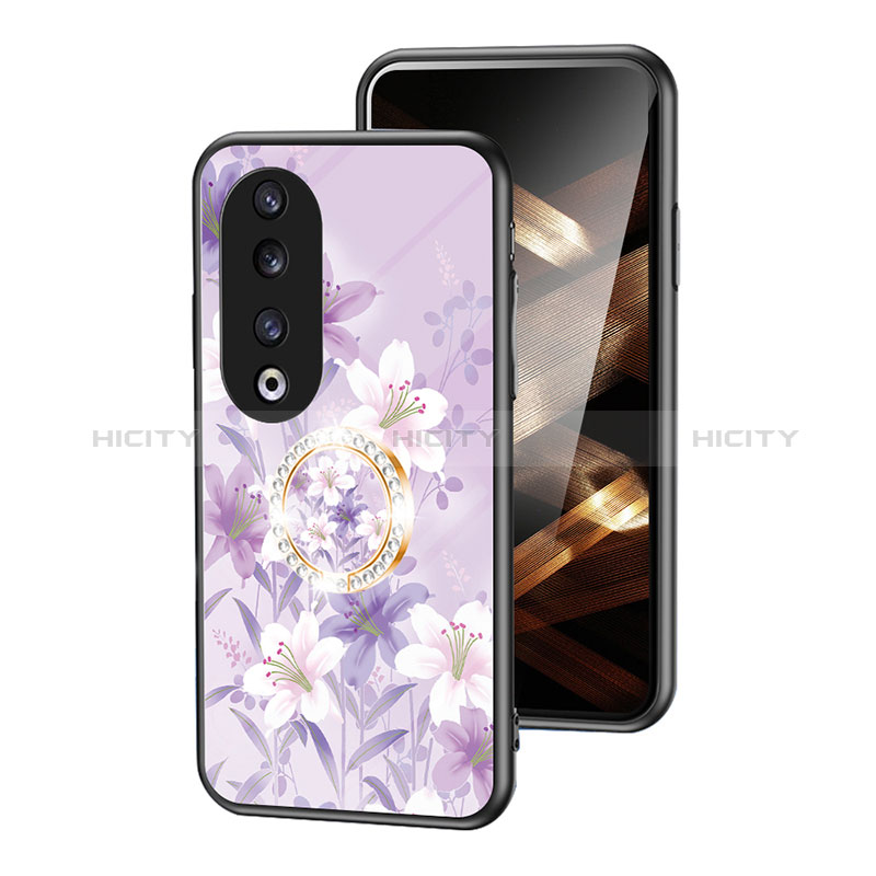 Funda Bumper Silicona Gel Espejo Flores Carcasa S01 para Huawei Honor 90 Pro 5G