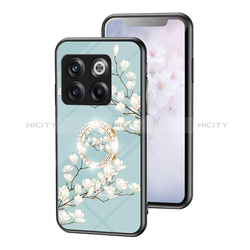 Funda Bumper Silicona Gel Espejo Flores Carcasa S01 para OnePlus 10T 5G