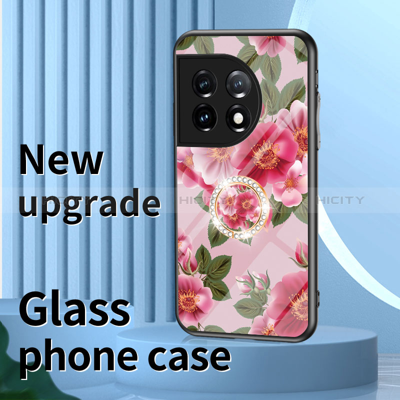 Funda Bumper Silicona Gel Espejo Flores Carcasa S01 para OnePlus 11 5G