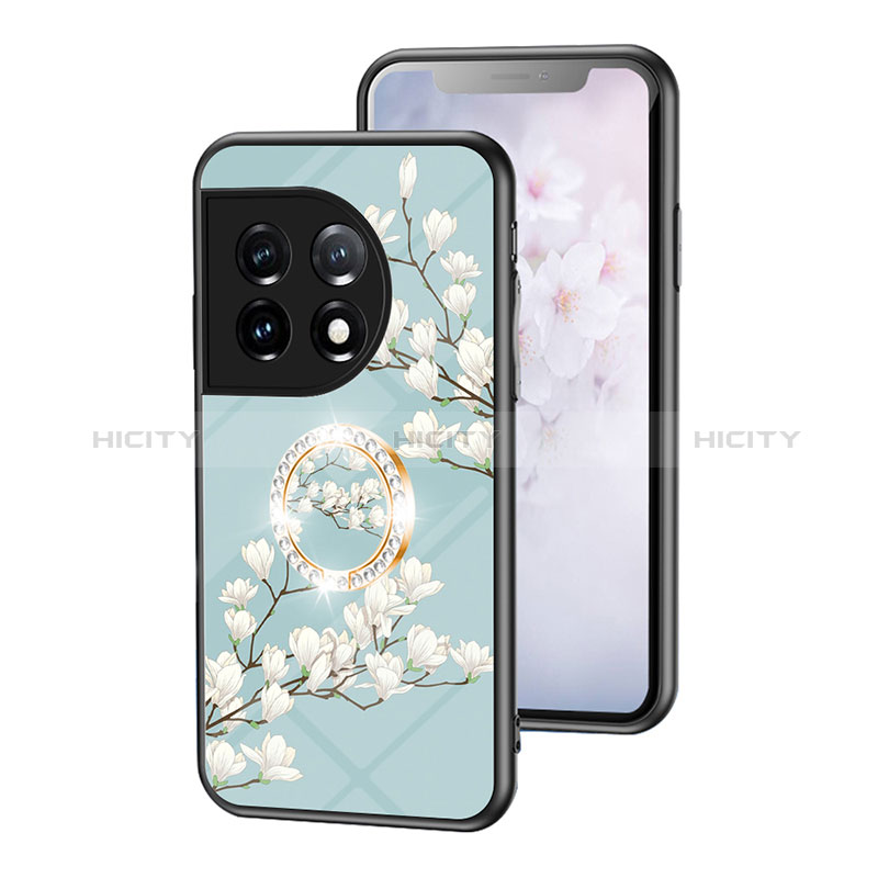 Funda Bumper Silicona Gel Espejo Flores Carcasa S01 para OnePlus 11 5G