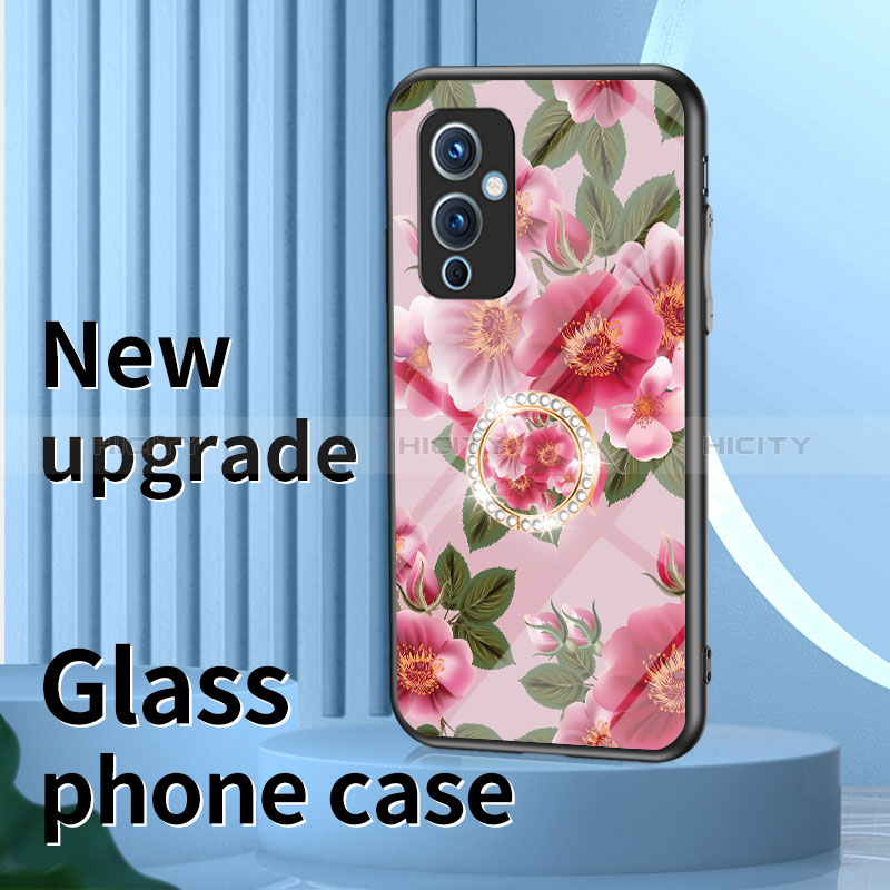 Funda Bumper Silicona Gel Espejo Flores Carcasa S01 para OnePlus 9 5G