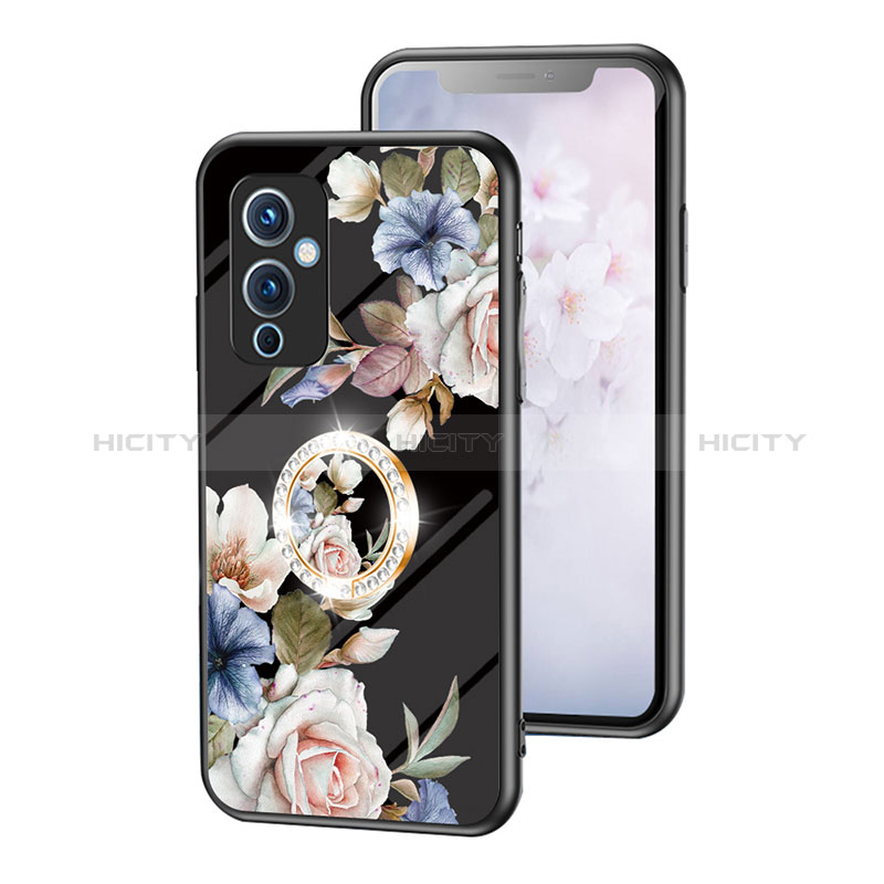 Funda Bumper Silicona Gel Espejo Flores Carcasa S01 para OnePlus 9 5G