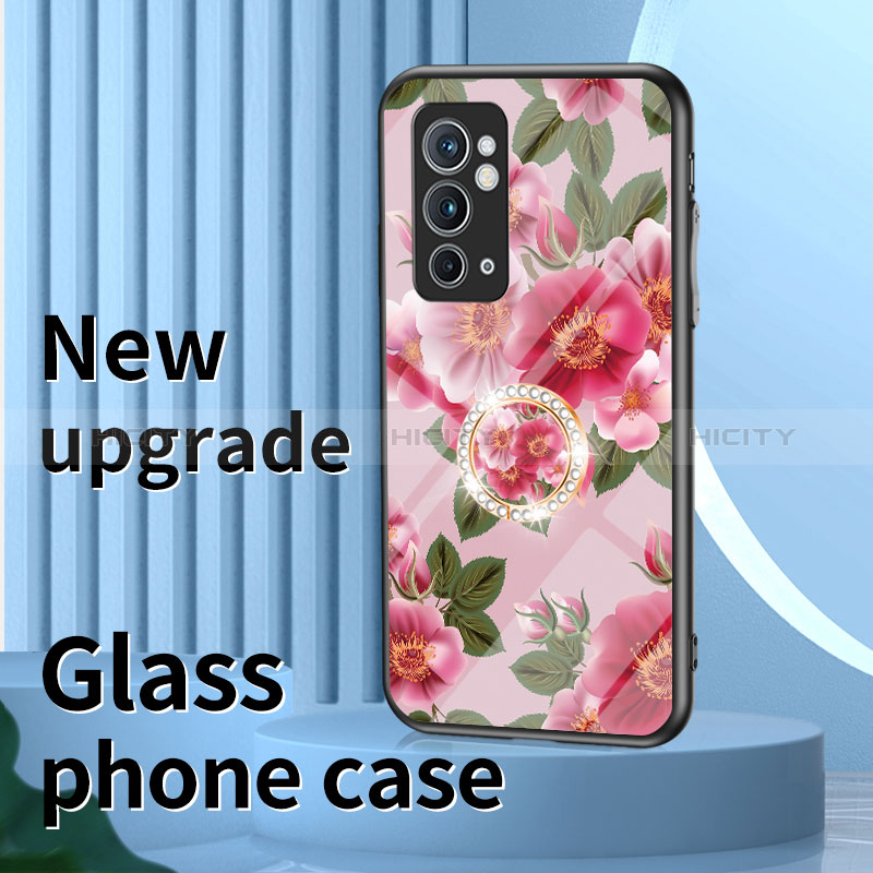 Funda Bumper Silicona Gel Espejo Flores Carcasa S01 para OnePlus 9RT 5G