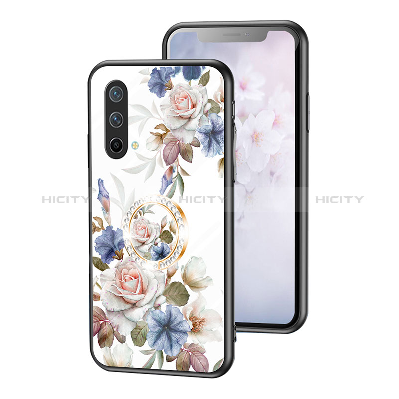 Funda Bumper Silicona Gel Espejo Flores Carcasa S01 para OnePlus Nord CE 5G