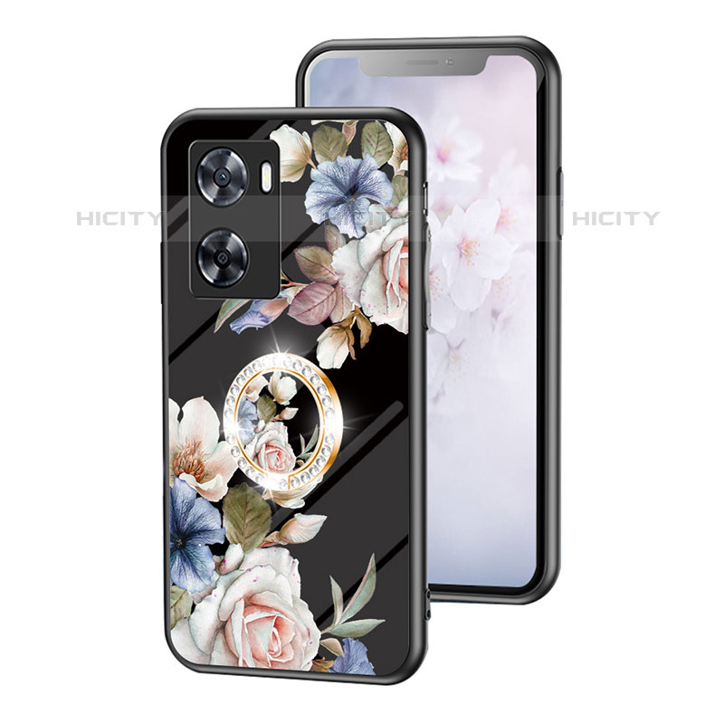 Funda Bumper Silicona Gel Espejo Flores Carcasa S01 para OnePlus Nord N20 SE Negro