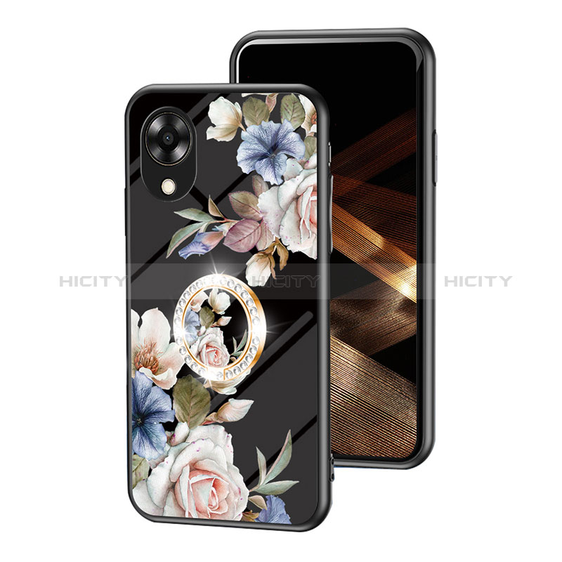 Funda Bumper Silicona Gel Espejo Flores Carcasa S01 para Oppo A17K