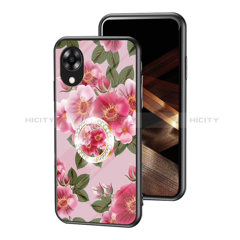 Funda Bumper Silicona Gel Espejo Flores Carcasa S01 para Oppo A17K