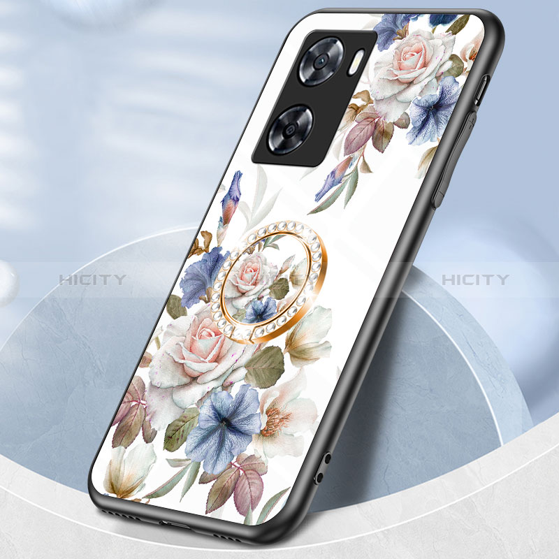 Funda Bumper Silicona Gel Espejo Flores Carcasa S01 para Oppo A77s