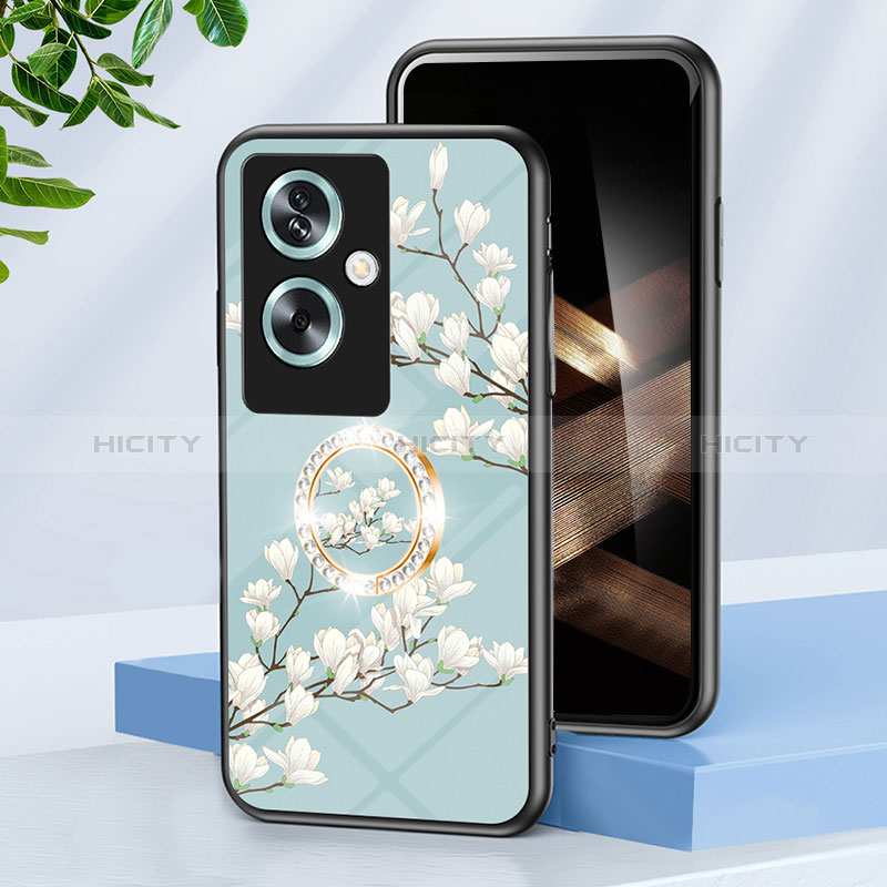 Funda Bumper Silicona Gel Espejo Flores Carcasa S01 para Oppo A79 5G