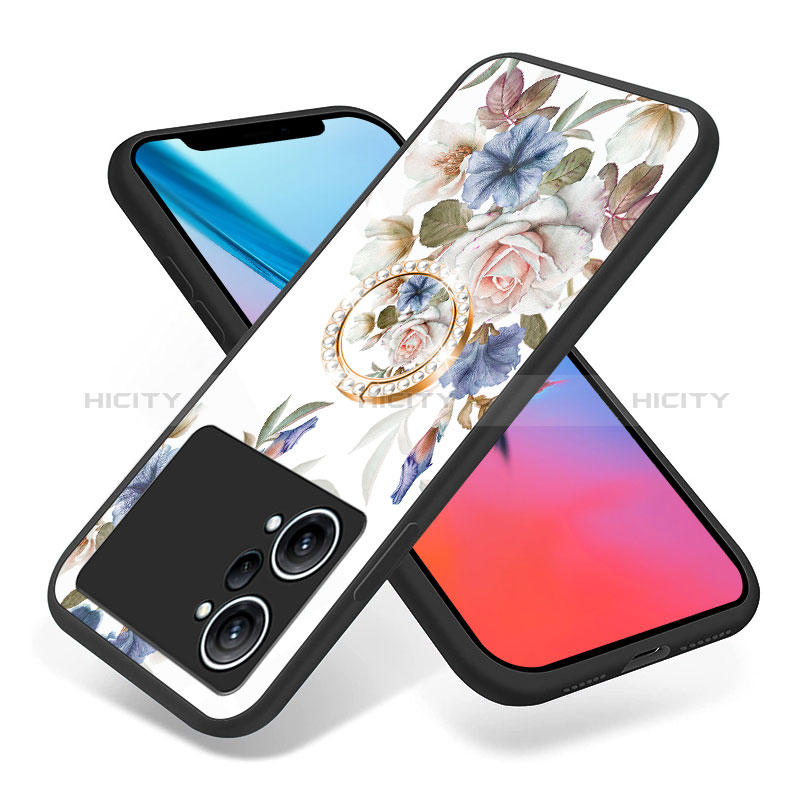 Funda Bumper Silicona Gel Espejo Flores Carcasa S01 para Oppo K10 Pro 5G