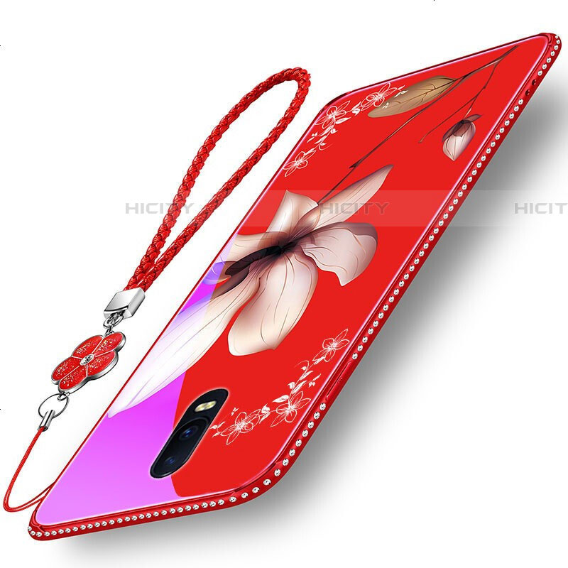 Funda Bumper Silicona Gel Espejo Flores Carcasa S01 para Oppo RX17 Pro