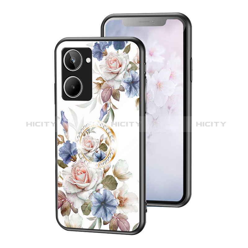 Funda Bumper Silicona Gel Espejo Flores Carcasa S01 para Realme 10 4G