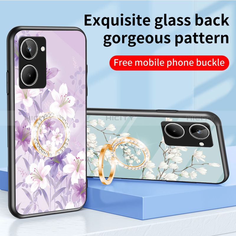 Funda Bumper Silicona Gel Espejo Flores Carcasa S01 para Realme 10 4G