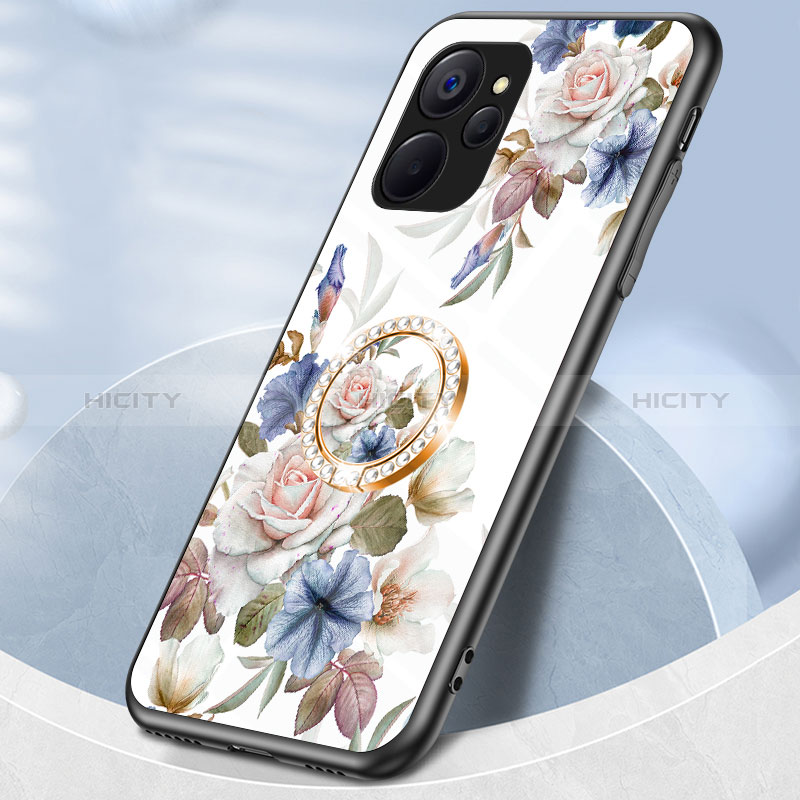 Funda Bumper Silicona Gel Espejo Flores Carcasa S01 para Realme 10T 5G