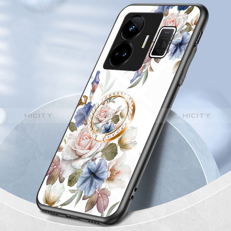 Funda Bumper Silicona Gel Espejo Flores Carcasa S01 para Realme GT Neo5 5G