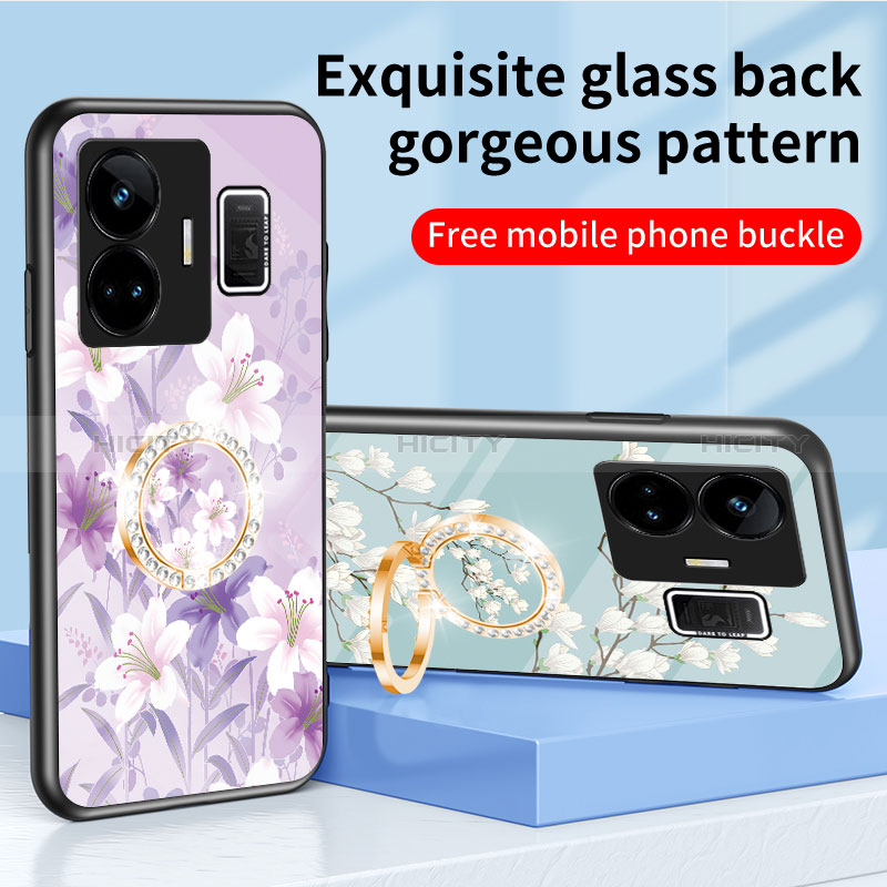 Funda Bumper Silicona Gel Espejo Flores Carcasa S01 para Realme GT Neo5 5G