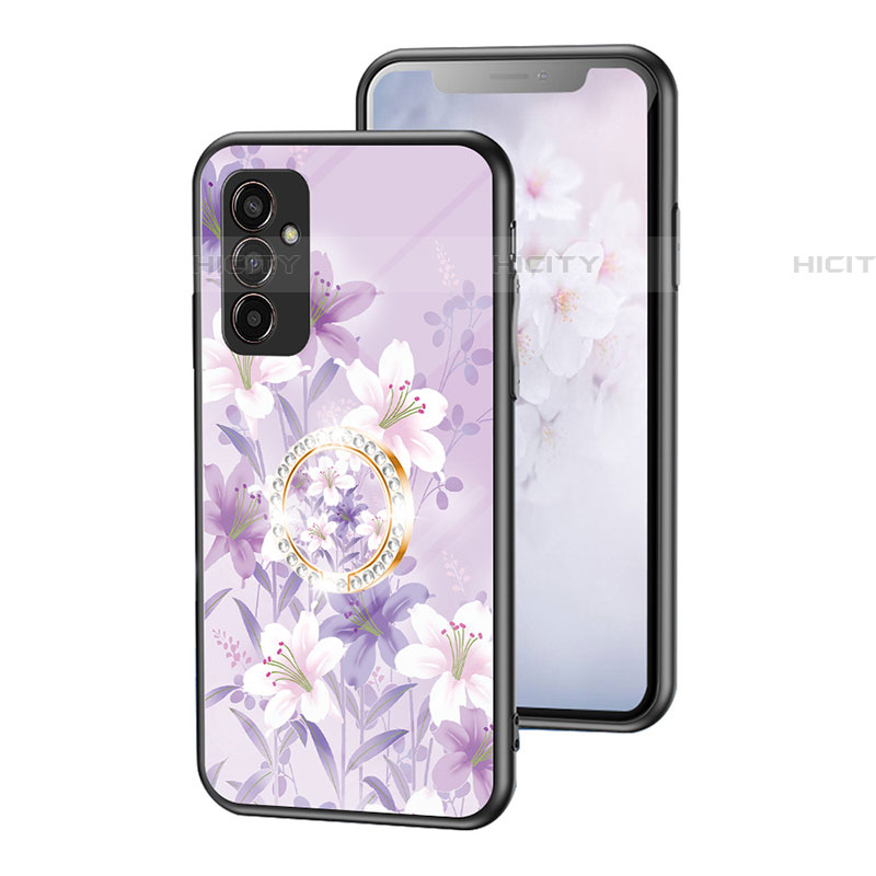 Funda Bumper Silicona Gel Espejo Flores Carcasa S01 para Samsung Galaxy F13 4G