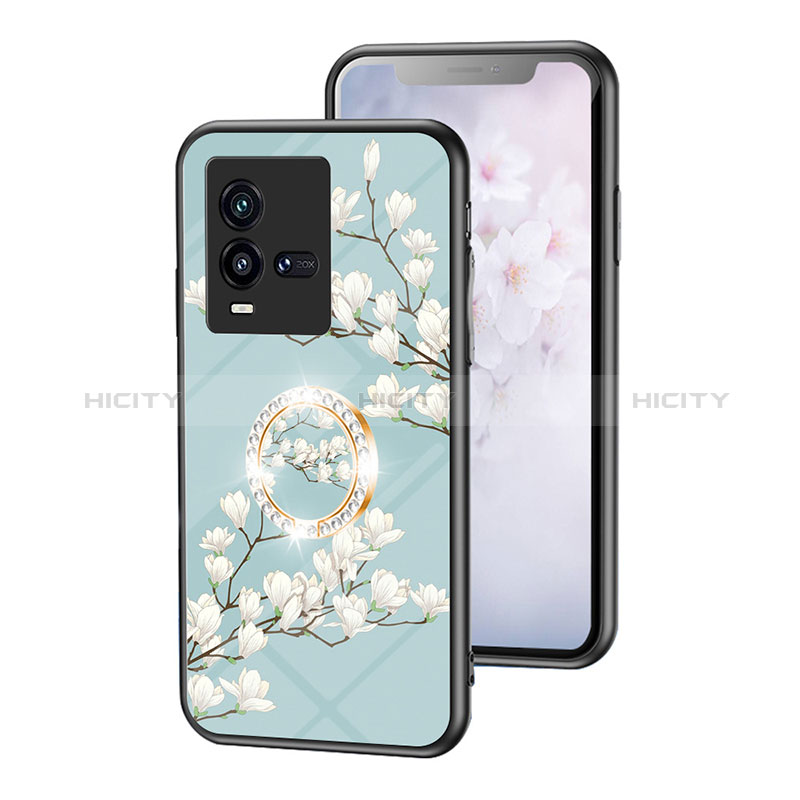 Funda Bumper Silicona Gel Espejo Flores Carcasa S01 para Vivo iQOO 10 5G