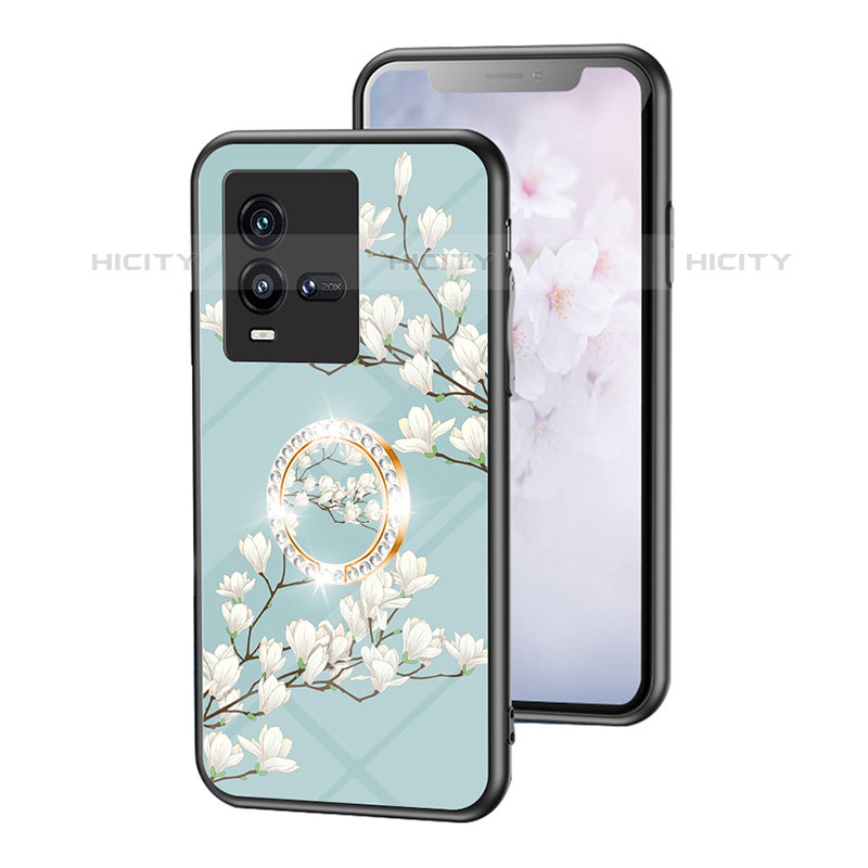 Funda Bumper Silicona Gel Espejo Flores Carcasa S01 para Vivo iQOO 9T 5G