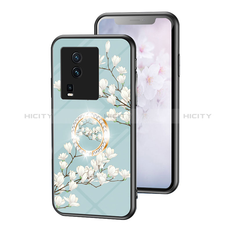 Funda Bumper Silicona Gel Espejo Flores Carcasa S01 para Vivo iQOO Neo7 SE